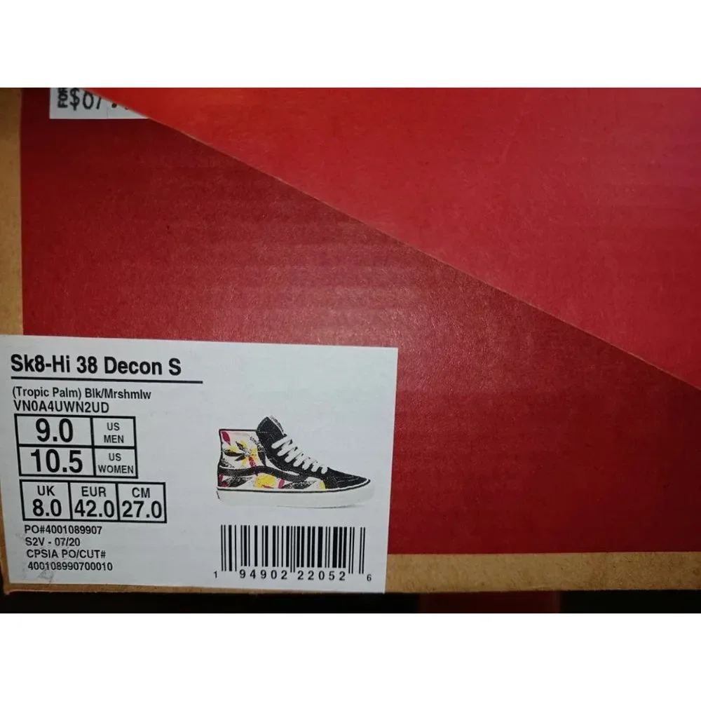 Vans Sk8 Hi 38 Decon S Tropical Palm Men's 9/Women's 10.5 VN0A4UWN2UD
